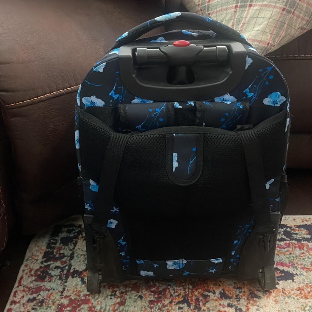 Floral rolling backpack - Picture 2 of 5